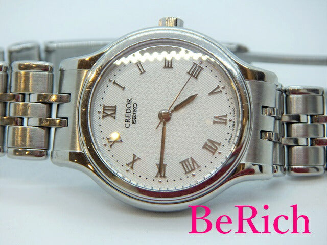 セイコー クレドール SEIKO CREDOR 4J85-0A10 レディース 腕時計 100M 防水 白 ホワイト 文字盤 SS ブレス クォーツ QZ アナログ ウォッチ 【中古】【送料無料】 sb600