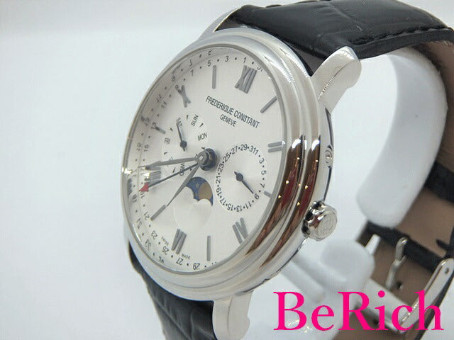 美品 フレデリック コンスタント FREDERIQUE CONSTANT クラシック ビジネス タイマー FC-270SW4P6 メンズ 腕時計 白 ホワイト 文字盤 SS レザー ブレス クォーツ QZ アナログ ウォッチ ほぼ 未使用品 【中古】【送料無料】 sb628