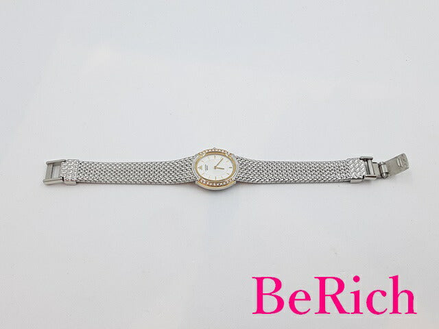 セイコー クレドール SEIKO CREDOR ダイヤ ベゼル レディース 腕時計 5A70-3000 ホワイト シルバー 文字盤 SS ブレス クォーツ QZ アナログ ウォッチ 【中古】【送料無料】 sb674