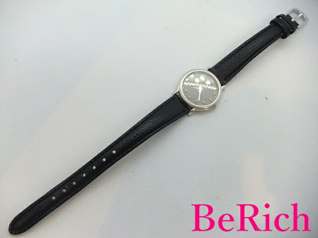 セイコー クレドール SEIKO CREDOR 2F70-0370 12P ダイヤ Pt900 レディース 腕時計 シルバー グレー 文字盤 レザー ブレス クォーツ QZ アナログ ウォッチ プラチナ 【中古】【送料無料】 sb691