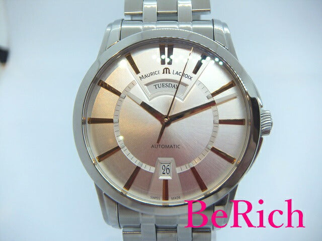 美品 モーリス ラクロア MAURICE LACROIX ポントス デイデイト PT6158-SS002 自動巻き メンズ 腕時計 シルバー 文字盤 SS ブレス オートマ AT ウォッチ PONTOS 【中古】【送料無料】 sb707