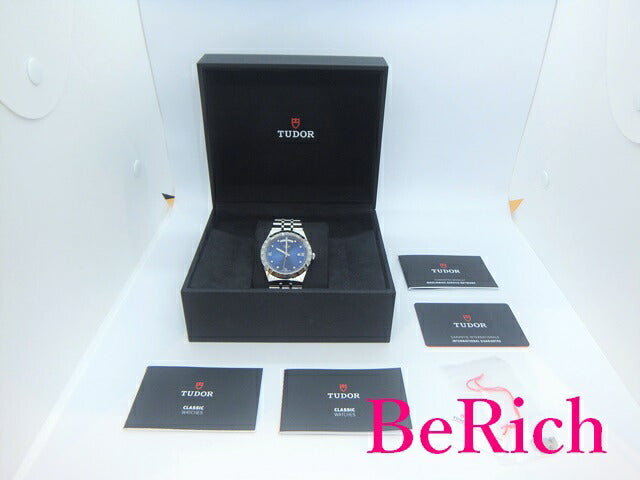 美品 チューダー TUDOR ロイヤル デイデイト M28600-0006 8P ダイヤ 自動巻き メンズ 腕時計 ブルー 文字盤 SS ブレス オートマ AT アナログ ウォッチ チュードル ROYAL ほぼ 未使用品 【中古】【送料無料】 sb717