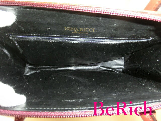 ニナリッチ ハンドバッグ 赤 レッド レザー NINA RICCI 【中古】【送料無料】 sh1152