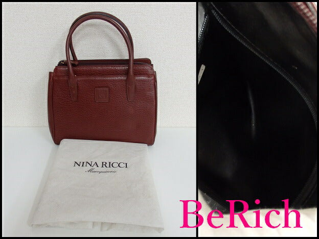 ニナリッチ ハンドバッグ 赤 レッド レザー NINA RICCI 【中古】【送料無料】 sh1152