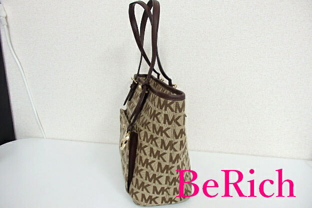 マイケルコース MICHAEL KORS トートバッグ 30S6GTTT2J シグネチャー MK ロゴ キャンバス レザー ショルダーバッグ ハンドバッグ 手提げ 肩掛け 鞄 【中古】【送料無料】 sh1305
