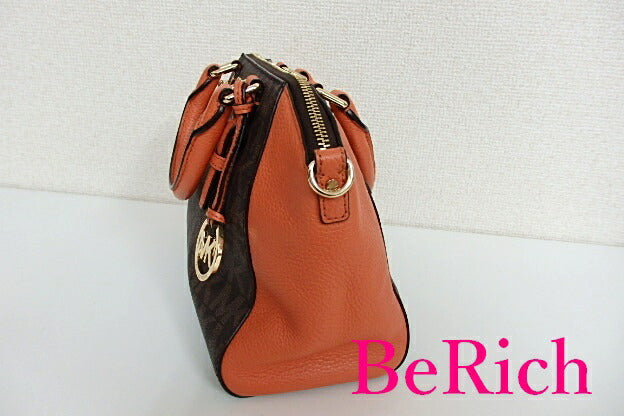 マイケルコース MICHAEL KORS ハンドバッグ 35S7GC6M8B シアラ ミディアム メッセンジャー サッチェル ブラウン オレンジ MK ロゴ 手提げ 鞄 【中古】【送料無料】 sh1328