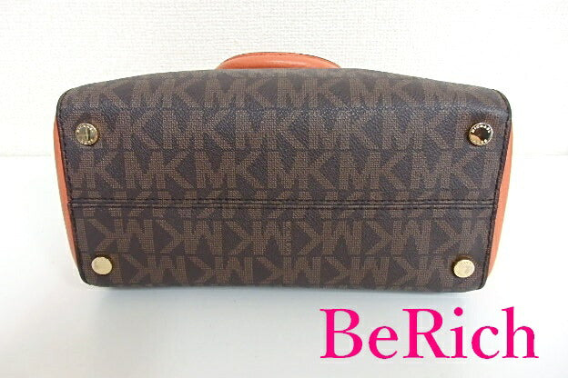 マイケルコース MICHAEL KORS ハンドバッグ 35S7GC6M8B シアラ ミディアム メッセンジャー サッチェル ブラウン オレンジ MK ロゴ 手提げ 鞄 【中古】【送料無料】 sh1328