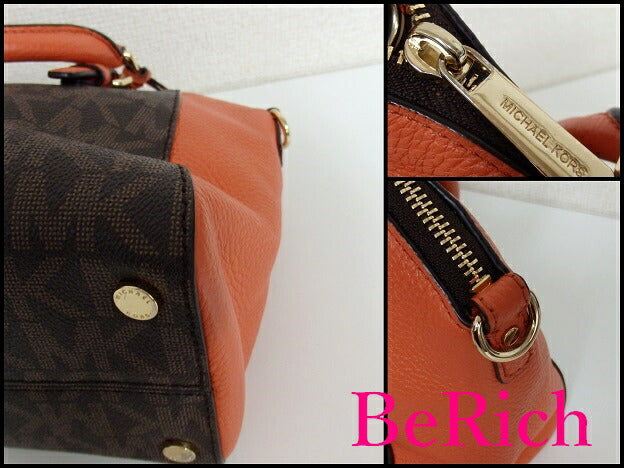 マイケルコース MICHAEL KORS ハンドバッグ 35S7GC6M8B シアラ ミディアム メッセンジャー サッチェル ブラウン オレンジ MK ロゴ 手提げ 鞄 【中古】【送料無料】 sh1328