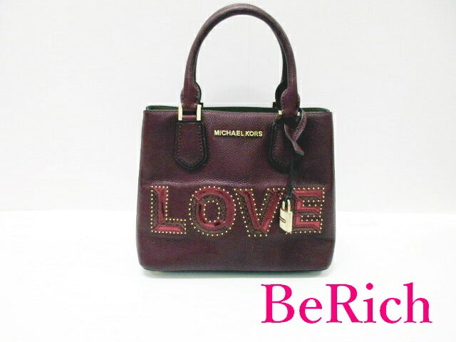 マイケルコース MICHAEL KORS 2way ハンドバッグ ショルダーバッグ 35H8GAFM2L LOVE メッセンジャー メルロー ボルドー ワイン パープル ロゴ ポシェット ミニバッグ 鞄 【中古】【送料無料】 sh1431