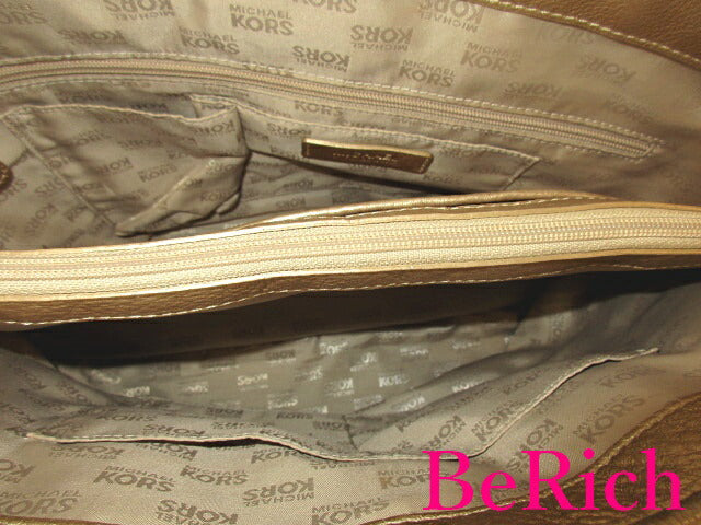 マイケルコース MICHAEL KORS トートバッグ ゴールド MK ロゴ レザー ショルダーバッグ ハンドバッグ 鞄 【中古】【送料無料】 sh1444
