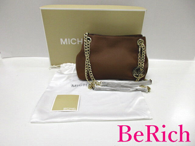 美品 マイケルコース MICHAEL KORS チェーン ショルダーバッグ 30S5GTCM2L 茶 ブラウン レザー ロゴ ハンドバッグ 鞄 【中古】【送料無料】 sh1455
