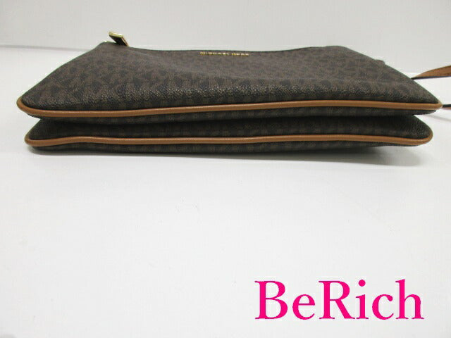 マイケルコース MICHAEL KORS 2way ショルダーバッグ クラッチバッグ 32S9GF5C7B 茶 ブラウン レザー ロゴ 手提げ 方掛け 鞄 【中古】【送料無料】 sh1485