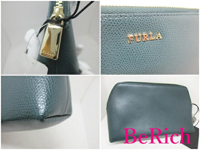 美品 フルラ FURLA コスメ ミニ ポーチ セット グリーン 緑 ピンク レザー ロゴ 化粧 アクセサリー 小物 【中古】【送料無料】 sh1547