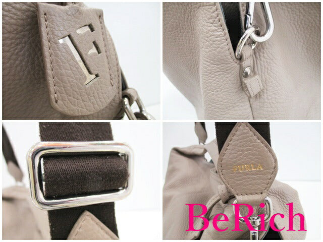 フルラ FURLA 2way ショルダーバッグ ハンドバッグ ピンク ベージュ レザー ロゴ 斜め掛け 鞄 【中古】【送料無料】 sh1563