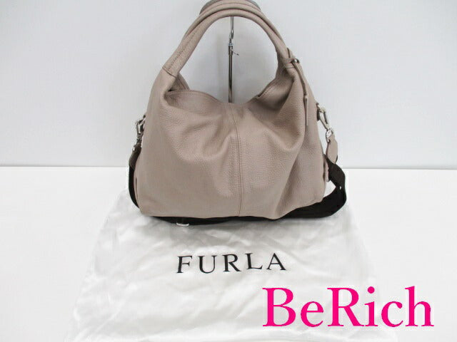 フルラ FURLA 2way ショルダーバッグ ハンドバッグ ピンク ベージュ レザー ロゴ 斜め掛け 鞄 【中古】【送料無料】 sh1563