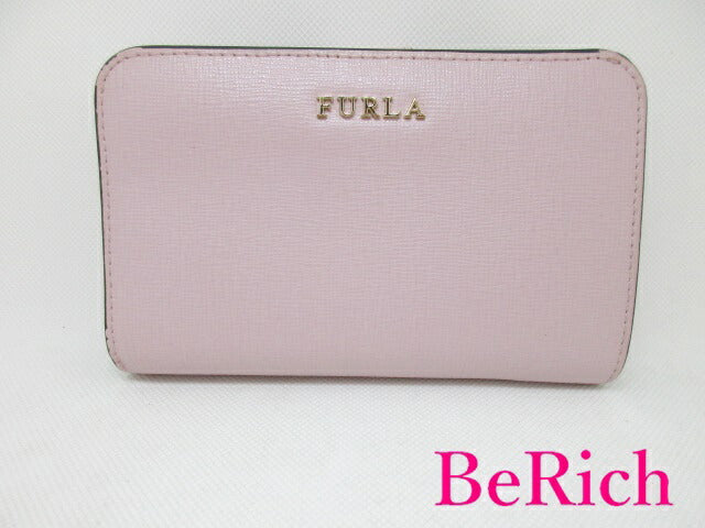 フルラ FURLA 二つ折り財布 962981 バビロン ピンク レザー ロゴ L字 ファスナー 小銭入れ 中財布 ミディアム コンパクト ミニ ウォレット 【中古】【送料無料】sh1565
