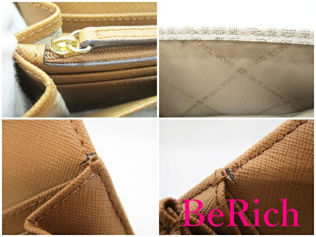 マイケルコース MICHAEL KORS 長財布 35FBGFTE1B 白 ホワイト PVC MK ロゴ 二つ折り財布 ロング ウォレット 【中古】【送料無料】 sh1572