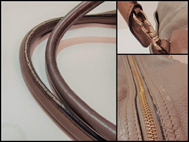 サザビー SAZABY 2way ショルダーバッグ LLO グレージュ レザー ロゴ ハンドバッグ トートバッグ 肩掛け 斜め掛け バッグ 鞄 メンズ 婦人 レディース 【中古】【送料無料】 sh863