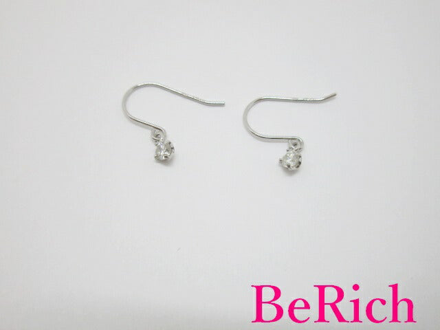 プラチナ Pt900 ダイヤモンド 0.05ct 付 フック ピアス メレ 宝石 ジュエリー アクセサリー 【中古】【送料無料】th8351