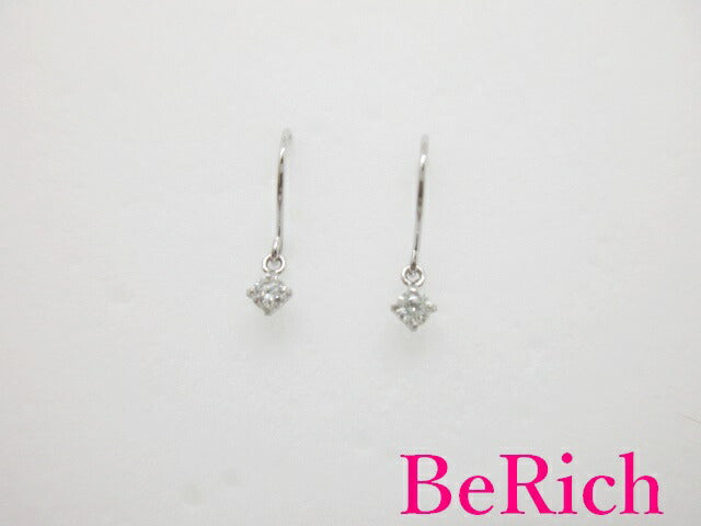 プラチナ Pt900 ダイヤモンド 0.05ct 付 フック ピアス メレ 宝石 ジュエリー アクセサリー 【中古】【送料無料】th8351