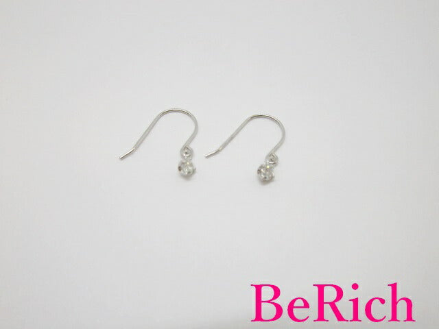 プラチナ Pt900 ダイヤモンド 0.05ct 付 フック ピアス メレ 宝石 ジュエリー アクセサリー 【中古】【送料無料】th8351