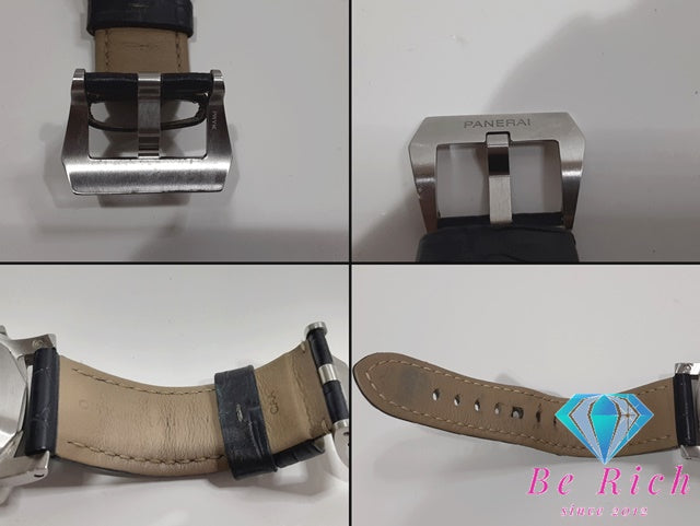 パネライ PAM01313 ルミノール マリーナ 300m防水 メンズ 腕時計 自動巻き ブルー 文字盤 SS/レザー PANERAI 【中古】【送料無料】 bt2907