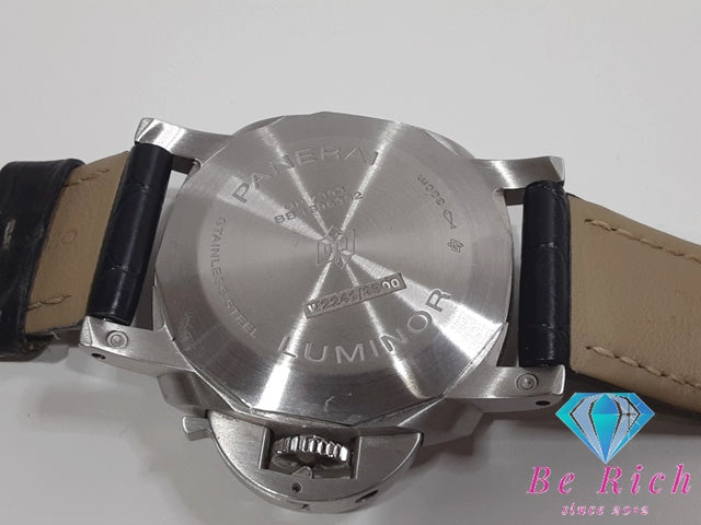 パネライ PAM01313 ルミノール マリーナ 300m防水 メンズ 腕時計 自動巻き ブルー 文字盤 SS/レザー PANERAI 【中古】【送料無料】 bt2907