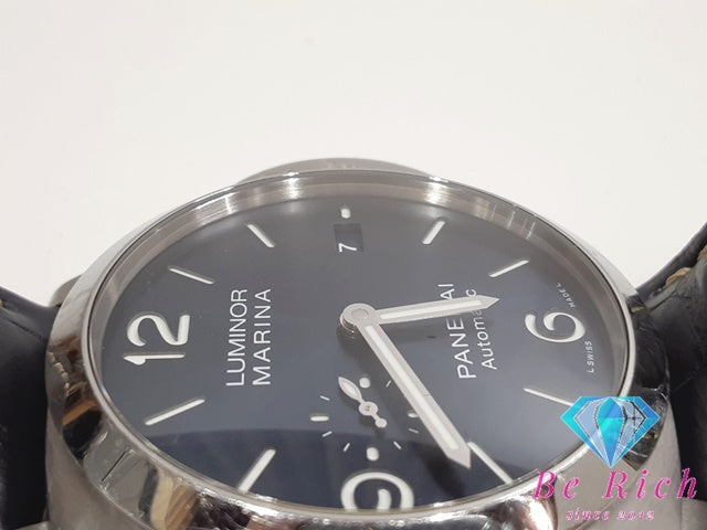パネライ PAM01313 ルミノール マリーナ 300m防水 メンズ 腕時計 自動巻き ブルー 文字盤 SS/レザー PANERAI 【中古】【送料無料】 bt2907