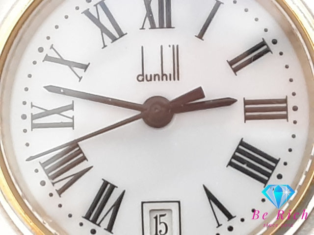 ダンヒル dunhill ミレニアム レディース 腕時計 デイト 白 ホワイト SS ブレス アナログ クォーツ QZ ウォッチ 【中古】【送料無料】 bt3484