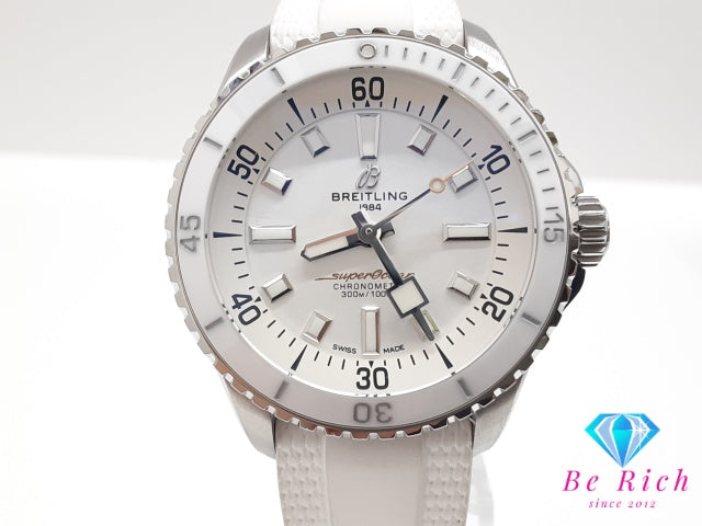 OH 仕上済 ブライトリング BREITLING スーパー オーシャン 36 A17377 自動巻き 腕時計 ホワイト 白 SS 樹脂 ラバー ブレス アナログ オートマ AT ウォッチ Super Ocean ユニセックス ボーイズ メンズ レディース 【中古】【送料無料】 bt3553