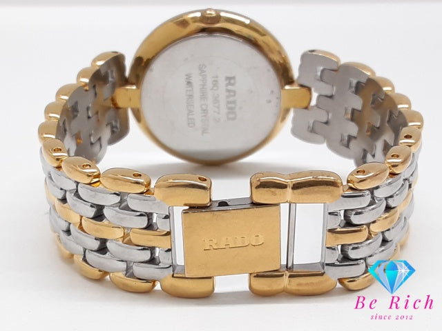 ラドー RADO フローレンス デイト メンズ 腕時計 160.3677.2 ラウンド ゴールド シルバー SS ブレス アナログ クォーツ ウォッチ FLORENCE 【中古】【送料無料】 bt3590