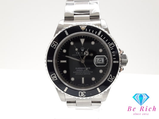 OH 外装仕上げ 済 ロレックス ROLEX サブマリーナー デイト 16610 X番 自動巻き メンズ 腕時計 黒 ブラック シルバー SS ブレス オートマ AT アナログ ウォッチ SUBMARINER  【中古】【送料無料】 bt3602