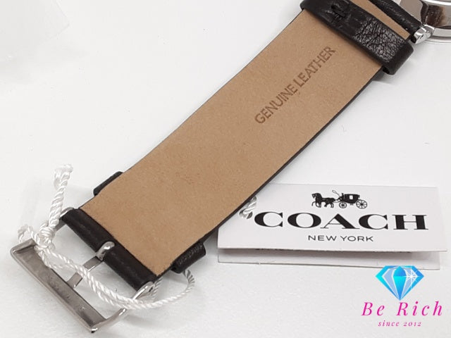 コーチ COACH チャールズ メンズ 腕時計 CA.124.2.14.1580 黒 ブラック SS レザー ブレス ロゴ アナログ クォーツ QZ ウォッチ ボーイズ ユニセックス レディース  【中古】【送料無料】 bt3611