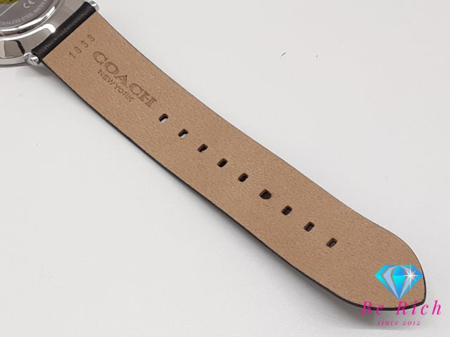 コーチ COACH チャールズ メンズ 腕時計 CA.124.2.14.1580 黒 ブラック SS レザー ブレス ロゴ アナログ クォーツ QZ ウォッチ ボーイズ ユニセックス レディース  【中古】【送料無料】 bt3611