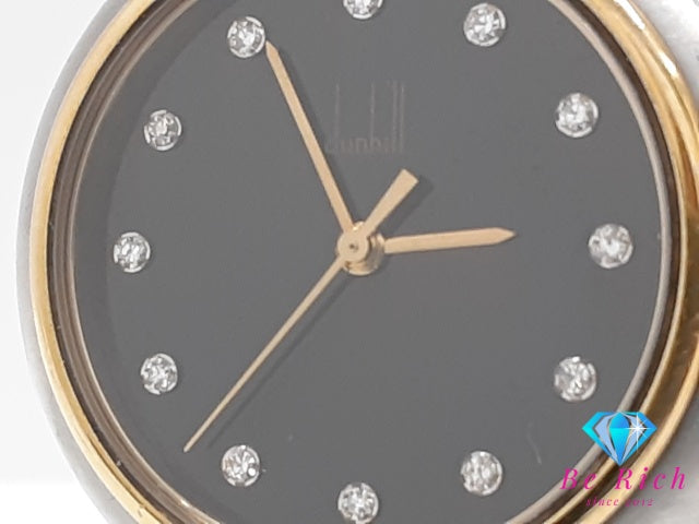 ダンヒル dunhill ミレニアム 12P ダイヤ 32MM ボーイズ 腕時計 黒 ブラック シルバー ゴールド SS GP ブレス ロゴ アナログ クォーツ QZ ウォッチ ユニセックス メンズ レディース 【中古】【送料無料】 bt3630