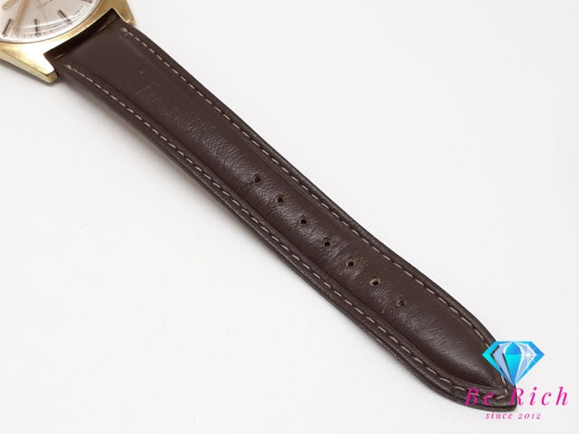 OH済 オメガ OMEGA ジュネーブ デイト 自動巻き メンズ 腕時計 シルバー SS GP レザー ブレス アナログ オートマ AT ウォッチ アンティーク ヴィンテージ Geneve 【中古】【送料無料】 bt3639