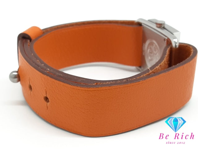 エルメス HERMES バレニア デイト BA1.210 レディース 腕時計 スクエア 白 ホワイト SS レザー ブレス アナログ クォーツ QZ ウォッチ Barenier  【中古】【送料無料】 bt3642