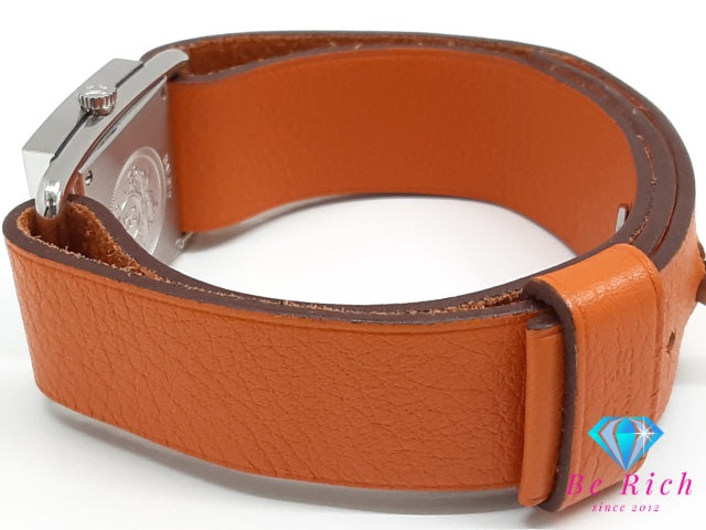 エルメス HERMES バレニア デイト BA1.210 レディース 腕時計 スクエア 白 ホワイト SS レザー ブレス アナログ クォーツ QZ ウォッチ Barenier  【中古】【送料無料】 bt3642