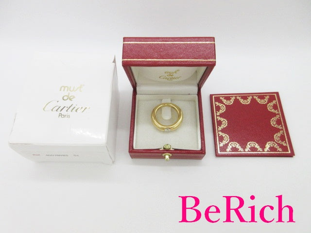 カルティエ Cartier 750 ダイヤモンド リング 指輪 9.5号 K18 YG 18金 ロゴ ジュエリー アクセサリー 【中古】【送料無料】 ba2455