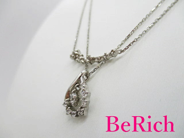4℃ ヨンドシー SILVER 透明石 付 ダブル ネックレス ペンダント セット シルバー SV 宝石 ジュエリー アクセサリー 【中古】【送料無料】 ba2621