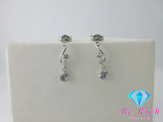 canal 4℃ カナル ヨンドシー K10 WG キュービック ジルコニア ピアス 151646153201 シルバー ブルー アクセサリー  【中古】【送料無料】 ba2745