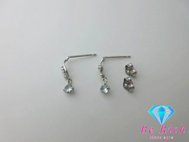 canal 4℃ カナル ヨンドシー K10 WG キュービック ジルコニア ピアス 151646153201 シルバー ブルー アクセサリー  【中古】【送料無料】 ba2745