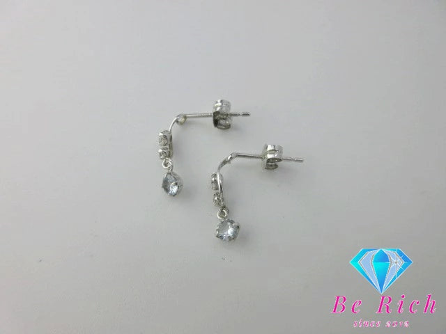 canal 4℃ カナル ヨンドシー K10 WG キュービック ジルコニア ピアス 151646153201 シルバー ブルー アクセサリー  【中古】【送料無料】 ba2745