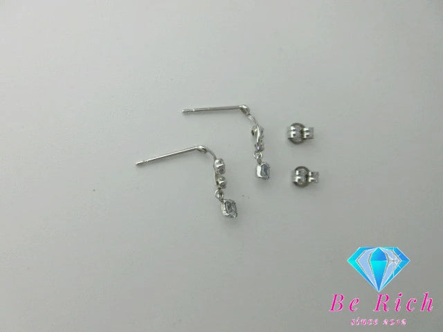 canal 4℃ カナル ヨンドシー K10 WG キュービック ジルコニア ピアス 151646153201 シルバー ブルー アクセサリー  【中古】【送料無料】 ba2745