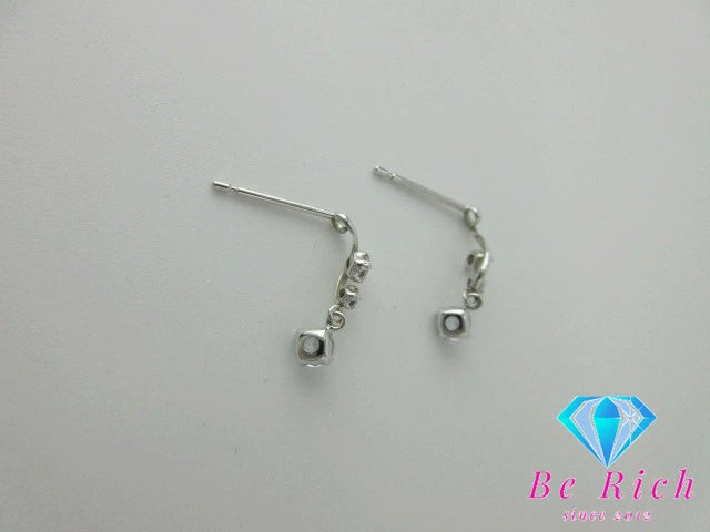 canal 4℃ カナル ヨンドシー K10 WG キュービック ジルコニア ピアス 151646153201 シルバー ブルー アクセサリー  【中古】【送料無料】 ba2745