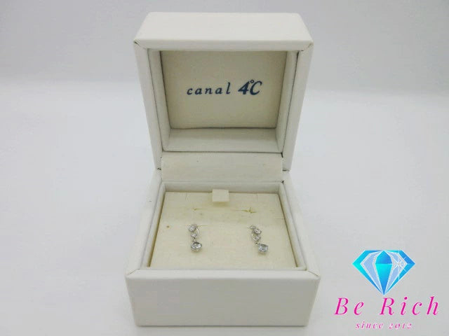 canal 4℃ カナル ヨンドシー K10 WG キュービック ジルコニア ピアス 151646153201 シルバー ブルー アクセサリー  【中古】【送料無料】 ba2745