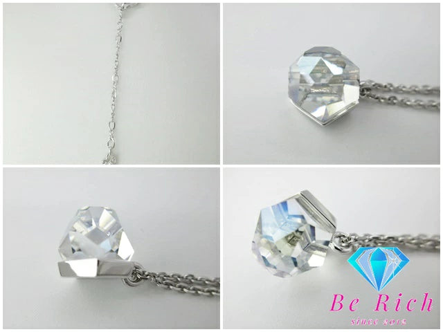 スワロフスキー SWAROVSKI クリスタル 付 ネックレス ペンダント ブルー シルバー ジュエリー アクセサリー 【中古】【送料無料】ba2788