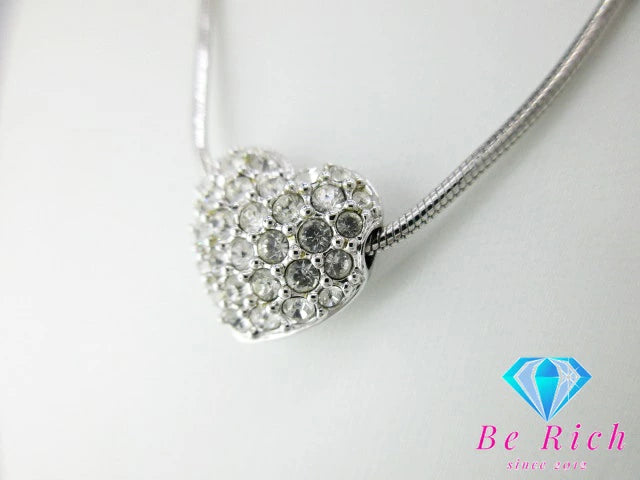 スワロフスキー パヴェ ハート モチーフ ネックレス クリスタル シルバー メッキ ペンダント SWAROVSKI 【中古】【送料無料】 ba2789