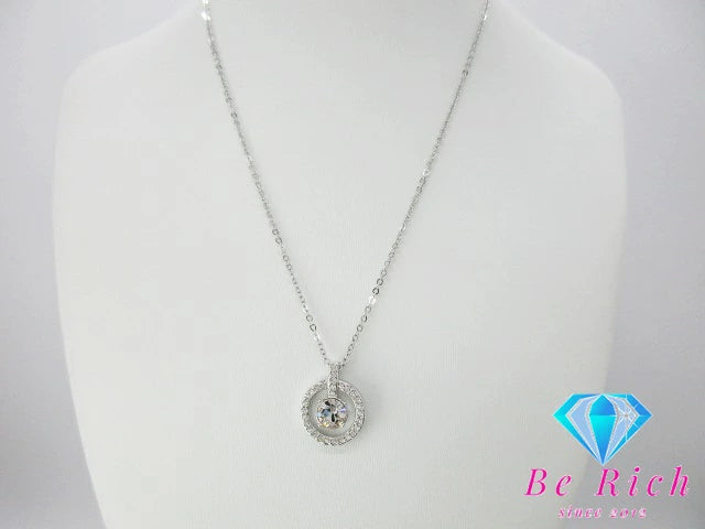 スワロフスキー クリスタル 付 デザイン ネックレス シルバー メッキ ペンダント SWAROVSKI 【中古】【送料無料】 ba2790