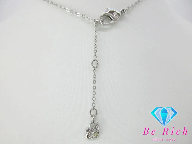 スワロフスキー クリスタル 付 デザイン ネックレス シルバー メッキ ペンダント SWAROVSKI 【中古】【送料無料】 ba2790